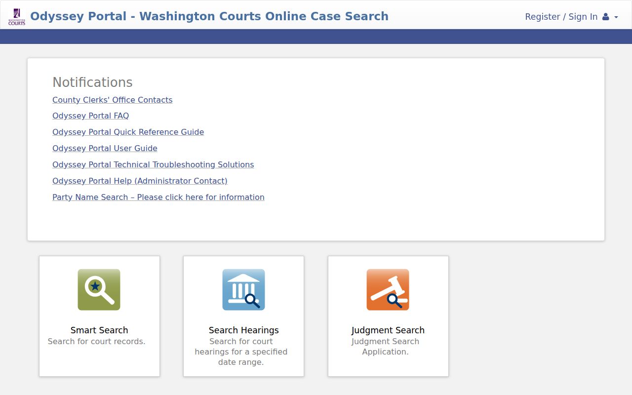 Lincoln County case lookup Odyssey Portal dashboard